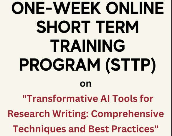 STTP on "Transformative AI Tools for Research Writing: Comprehensive Techniques and Best Practices" 2024 Training Program Poster
